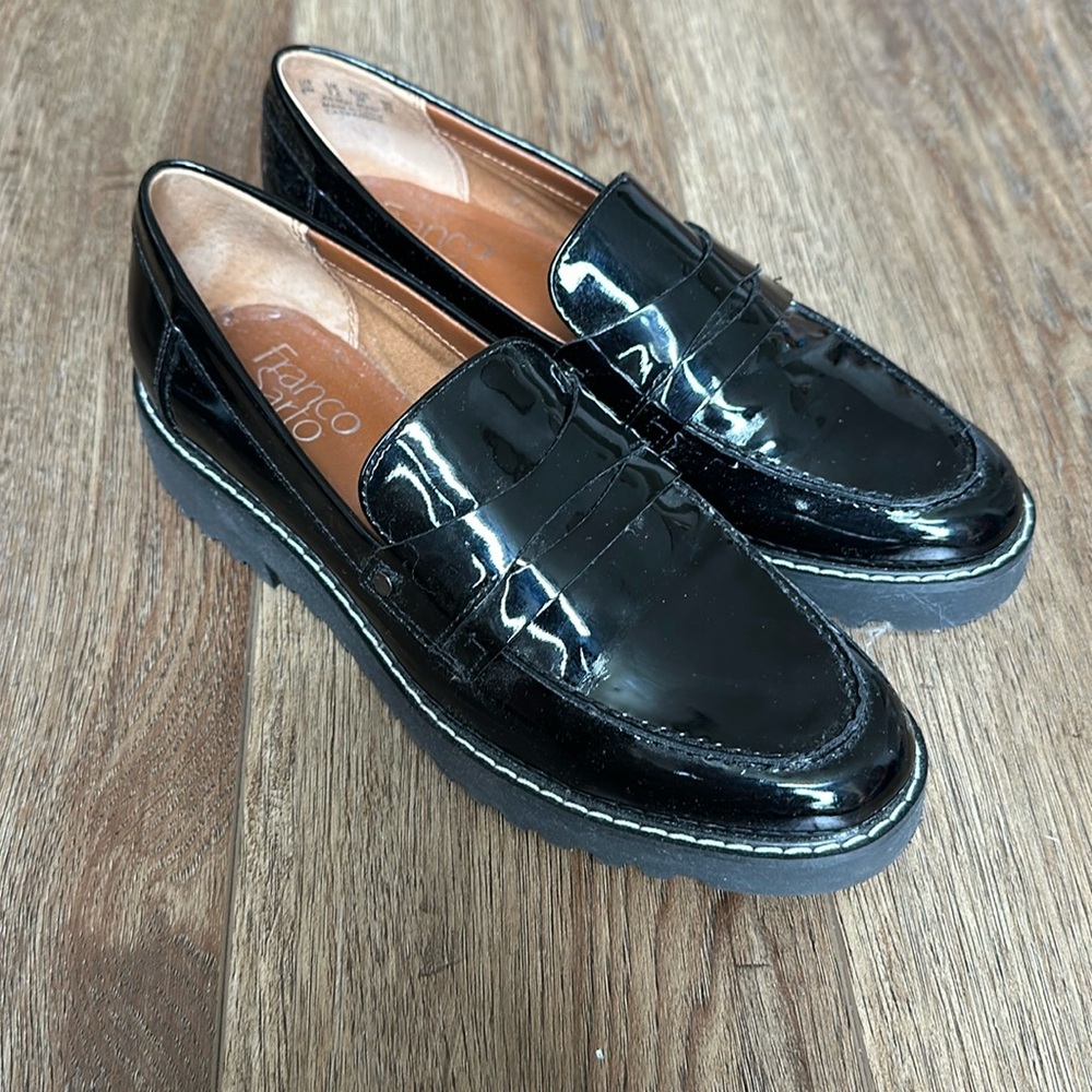 Patent Leather Black Franco Sarto Loafers size 6